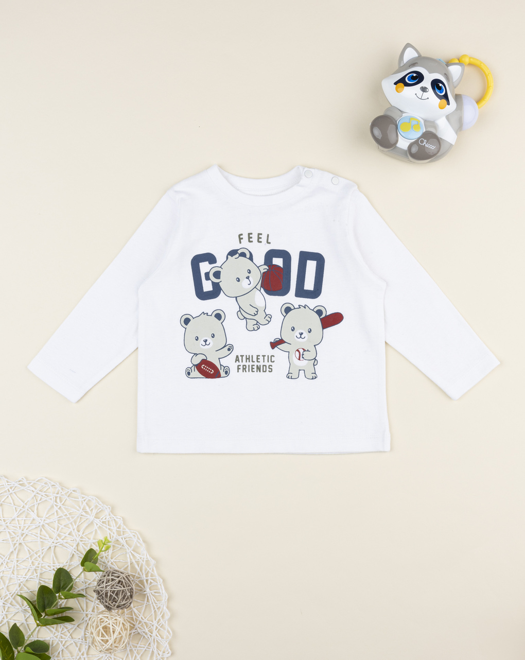 T-shirt bimbo bianca "feel good"