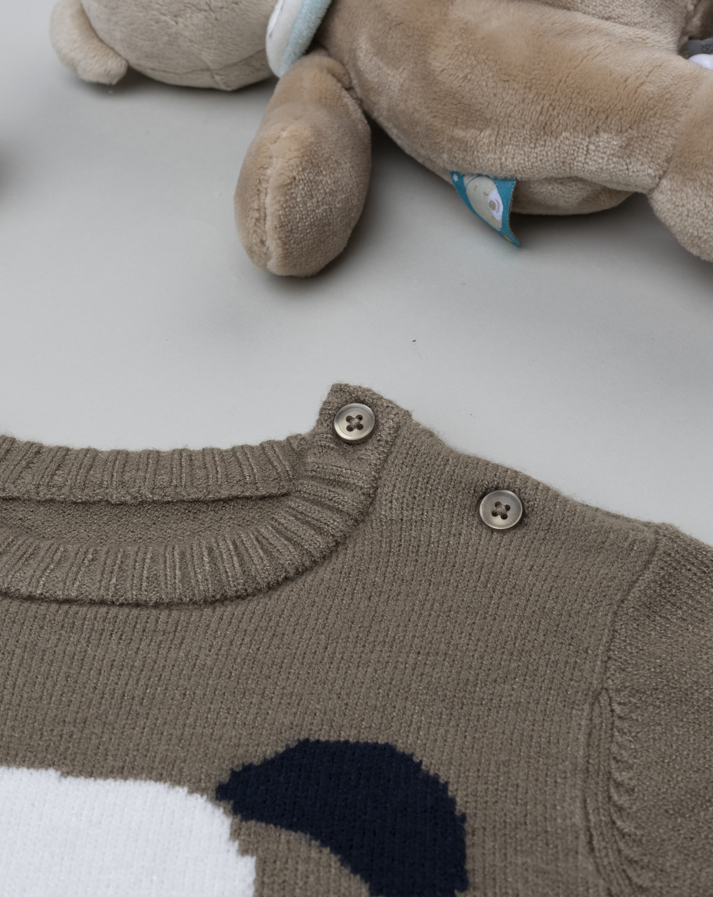 Maglia tricot bimbo marrone cagnolino