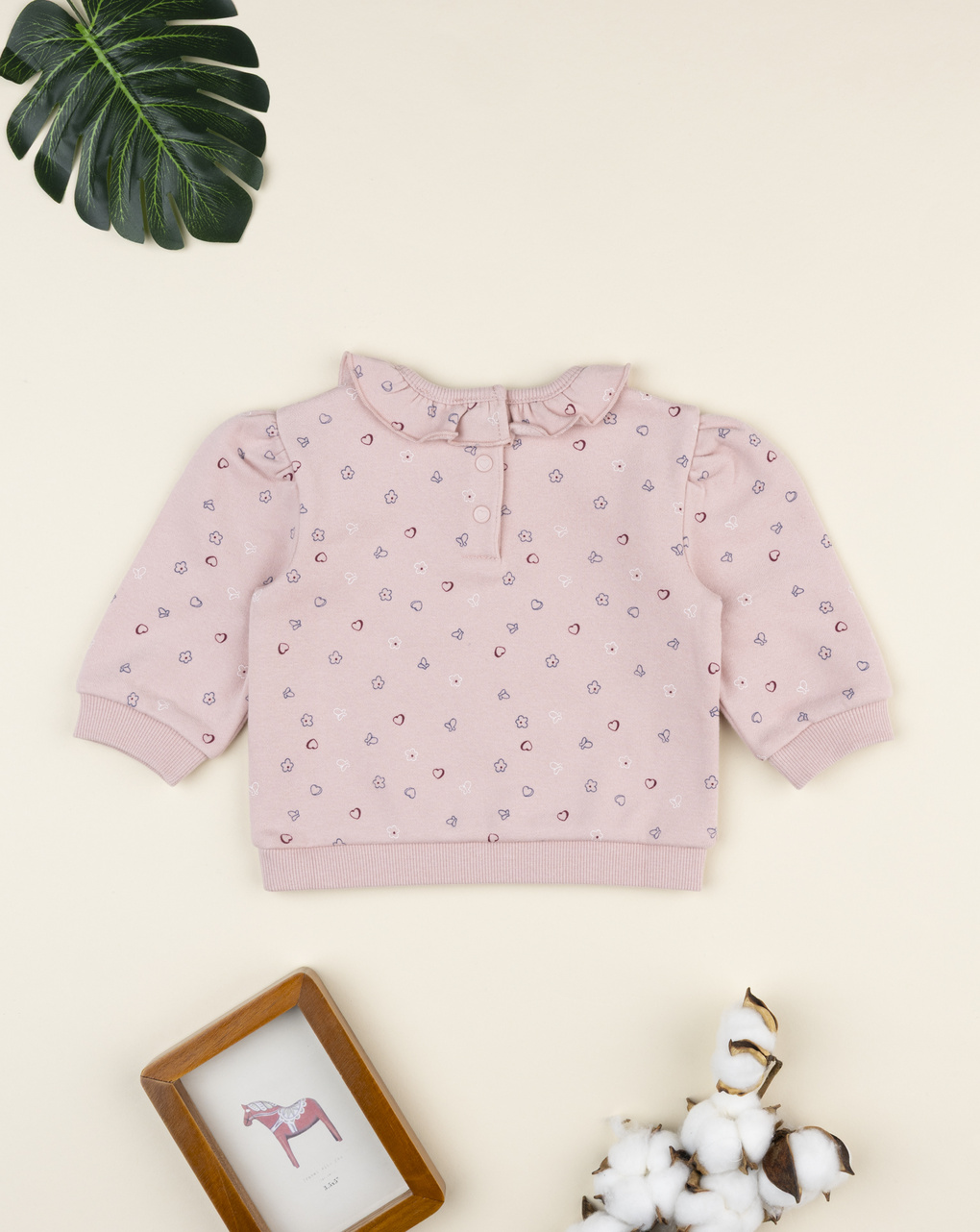 Maglia bimba rosa cuori e rouche