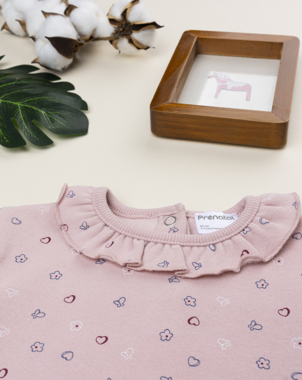 Maglia bimba rosa cuori e rouche