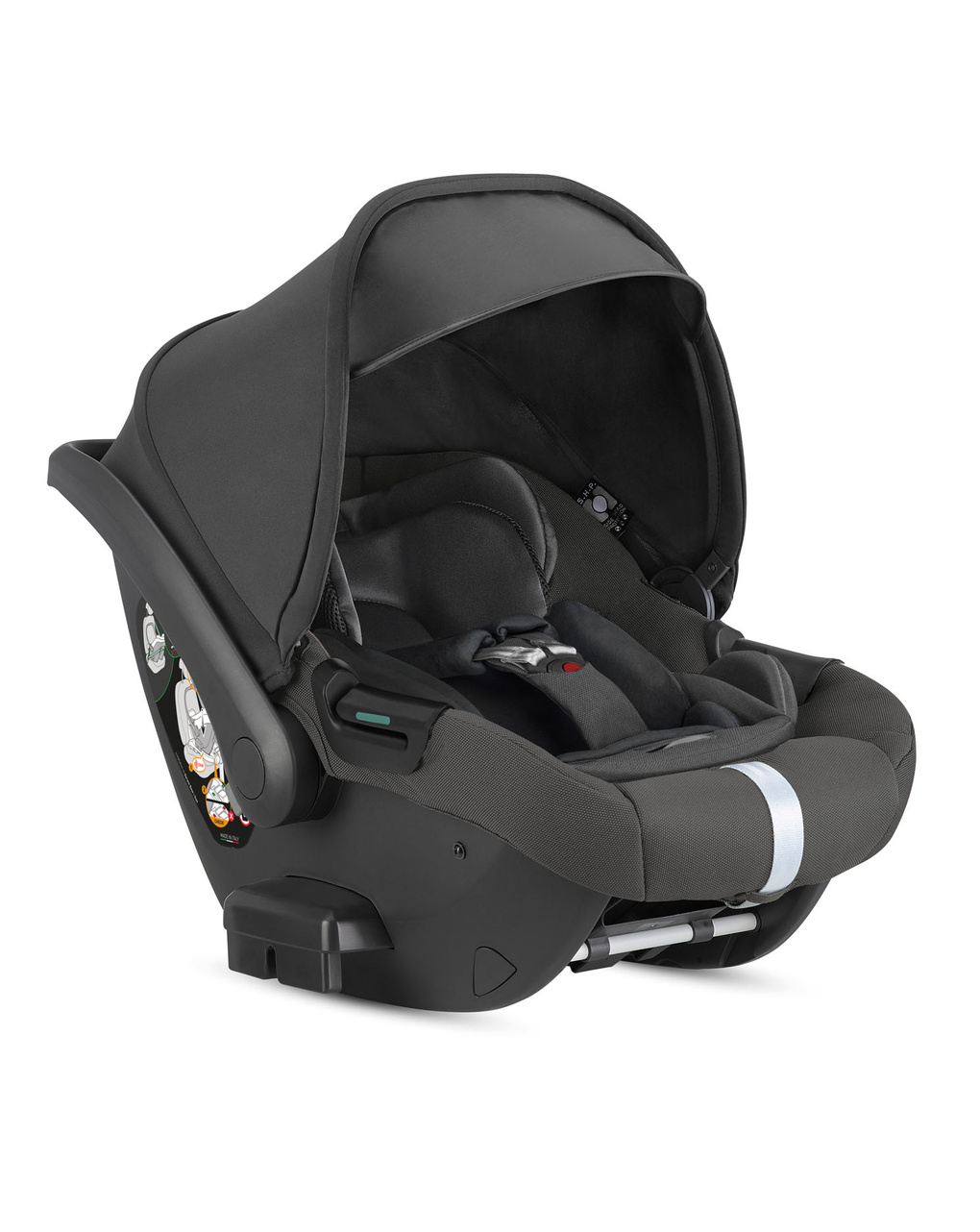 Aptica xt system quattro colore magnet grey con telaio nero e seggiolino auto darwin infant recline - inglesina