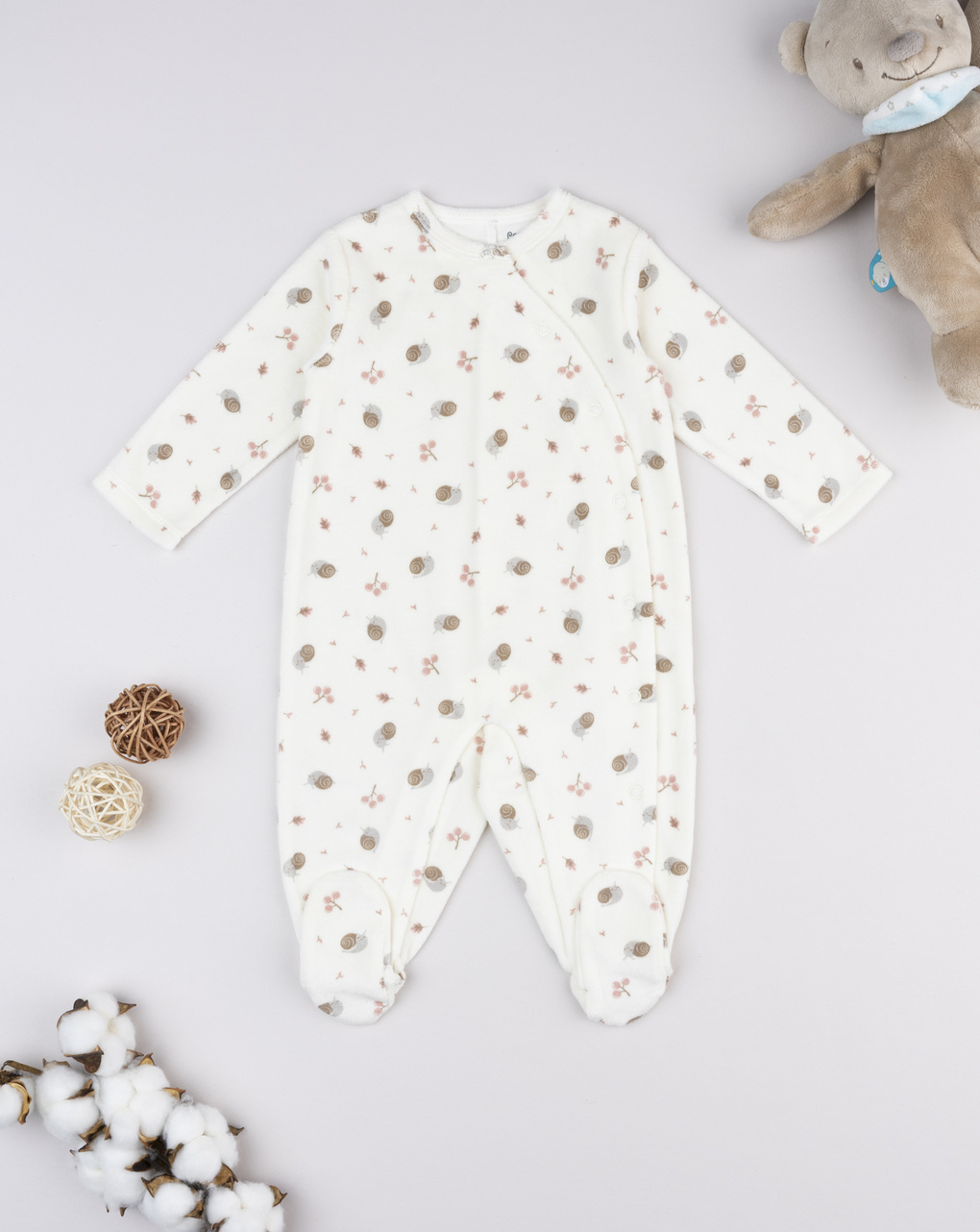 Tutina neonata panna lumachine allover