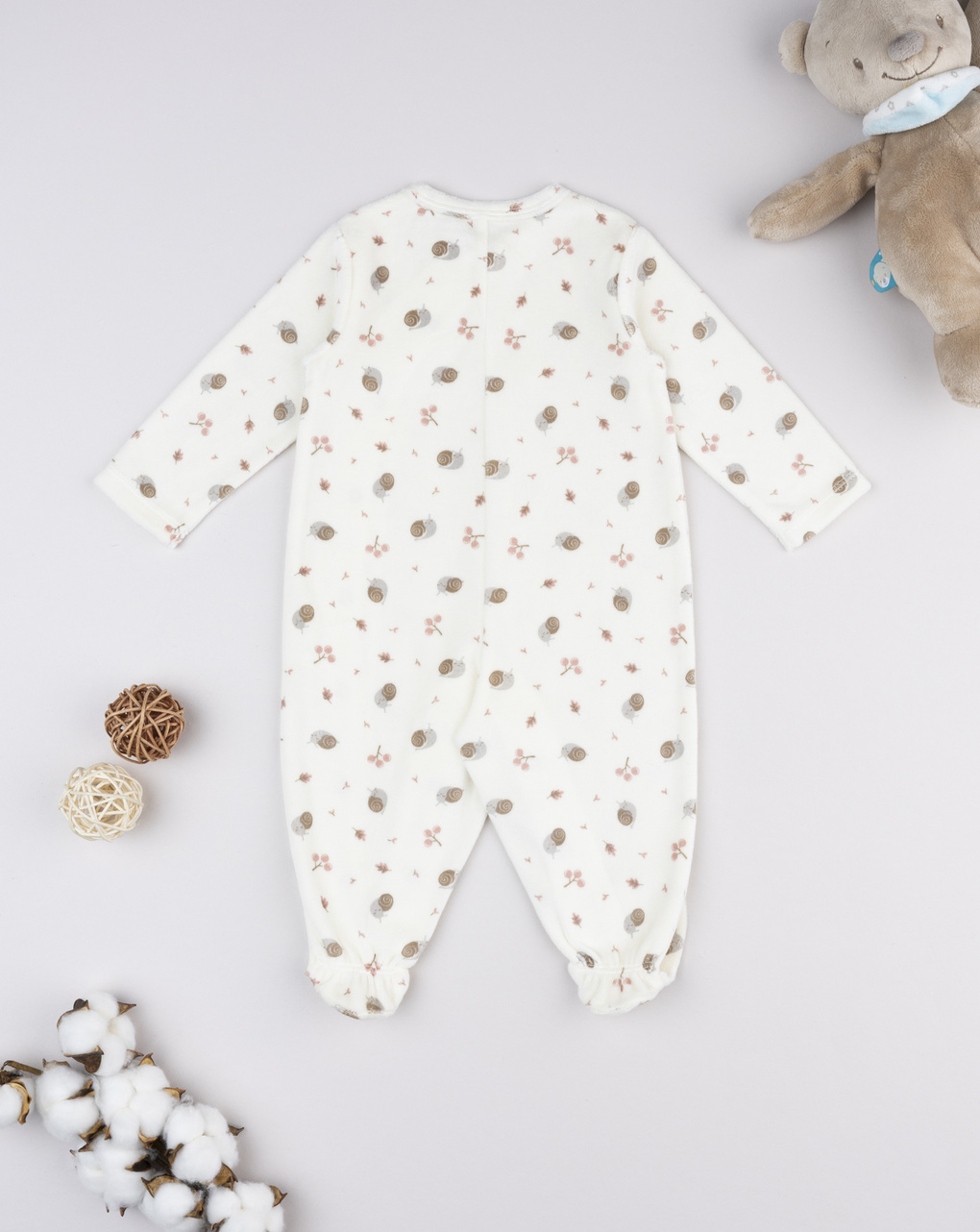 Tutina neonata panna lumachine allover