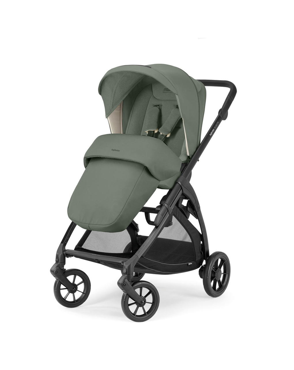 Passeggino electa telaio total black colore murray green - inglesina