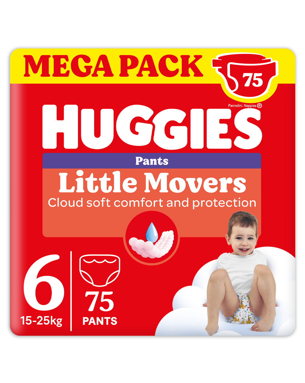 Pannolini little movers mutandina megapack tg.6 - 75 pezzi - huggies