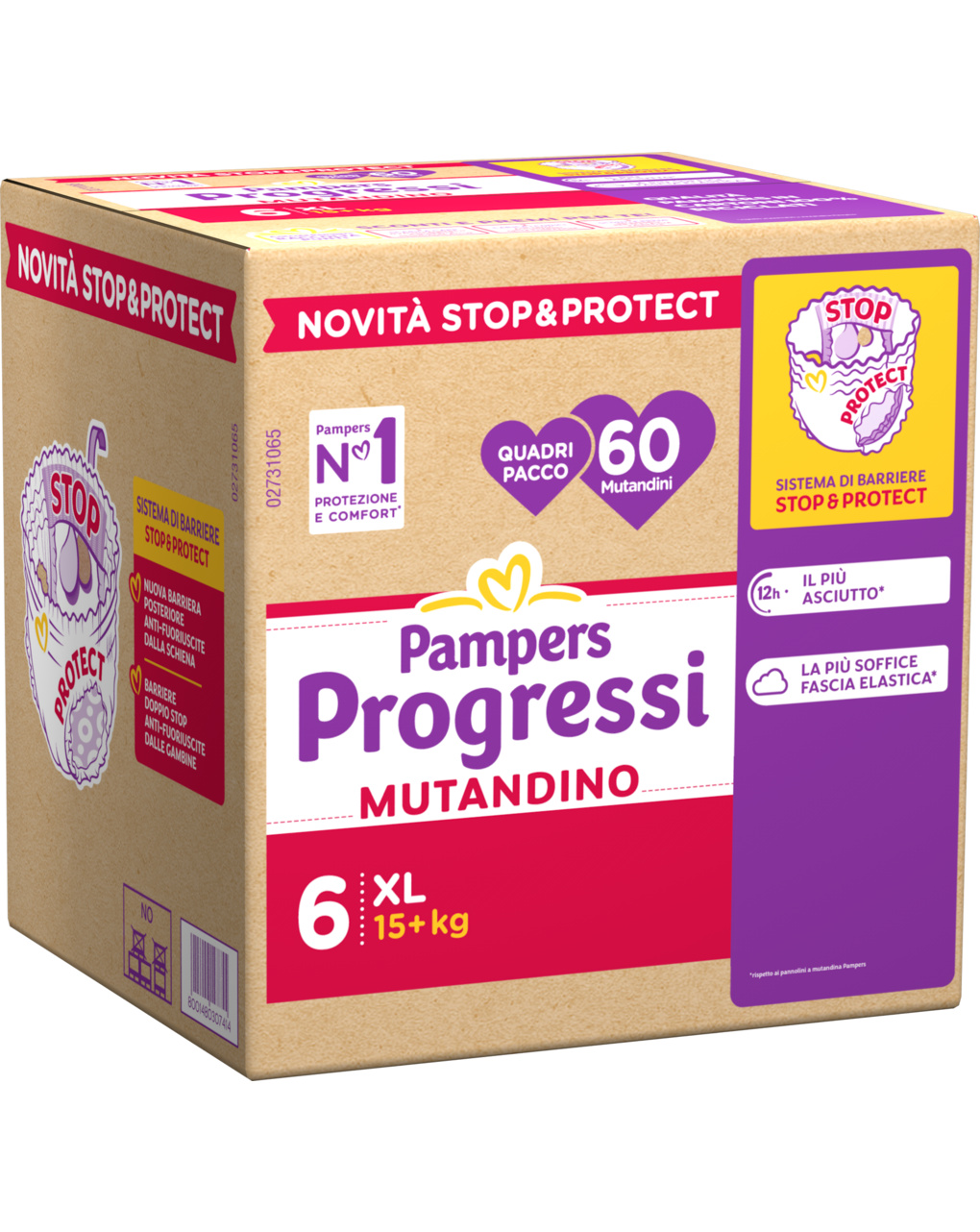 Progressi mutandino taglia 6 xl quadri pacco x60 - pampers