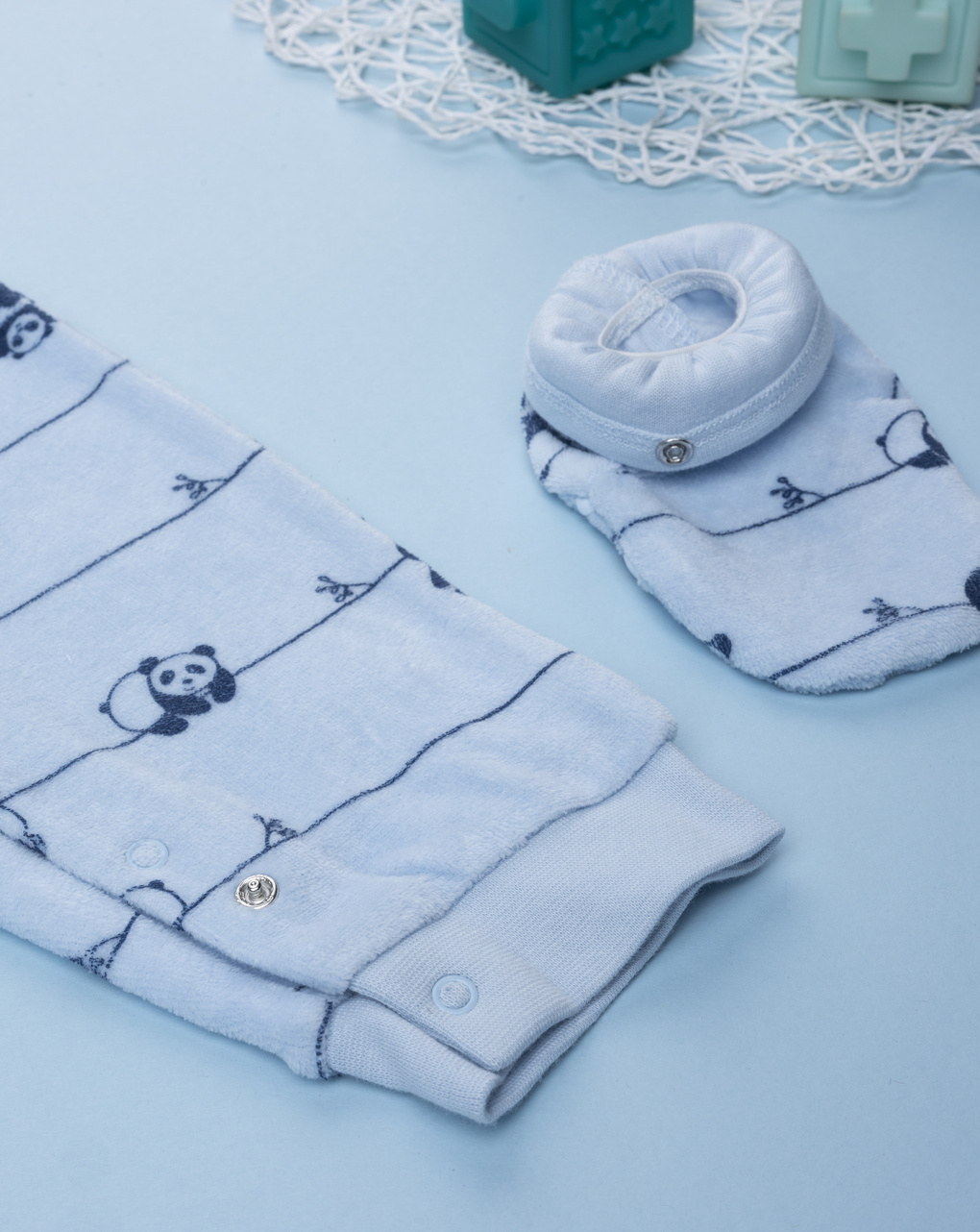Pigiamone bimbo azzurro stampato