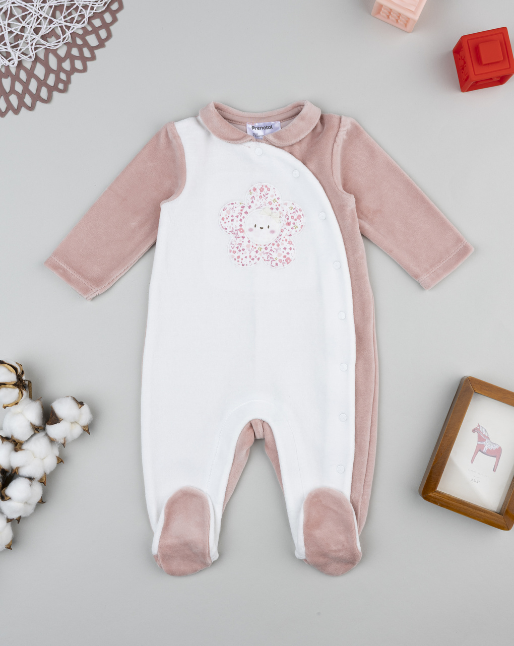 Tutina bimba bicolor bianco/rosa