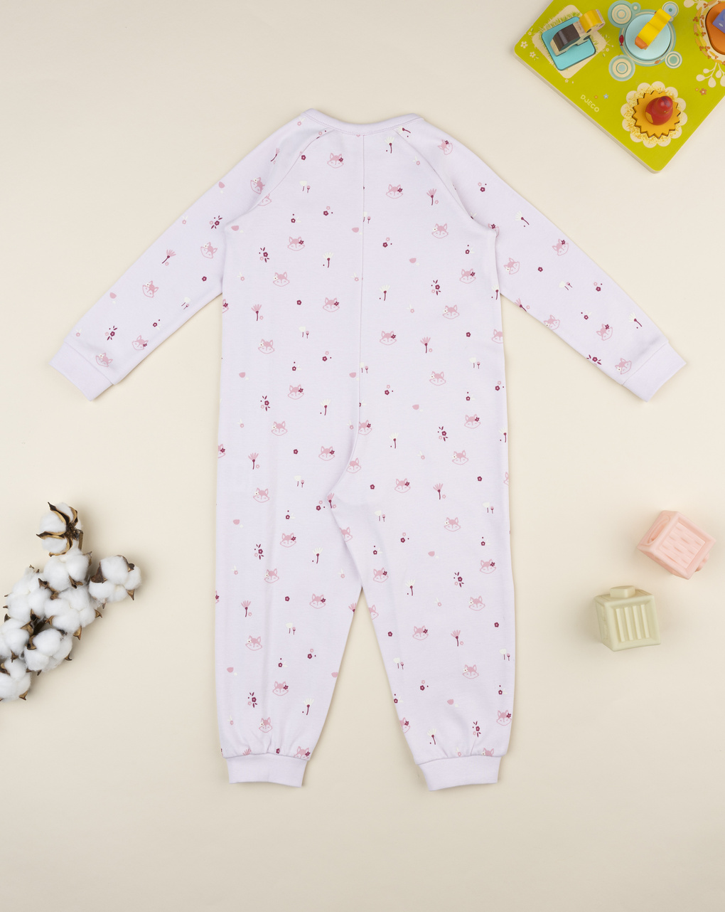Pigiamone bimba rosa volpi allover