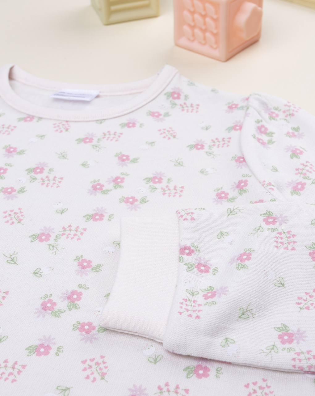 Pigiama lungo bambina fiori allover