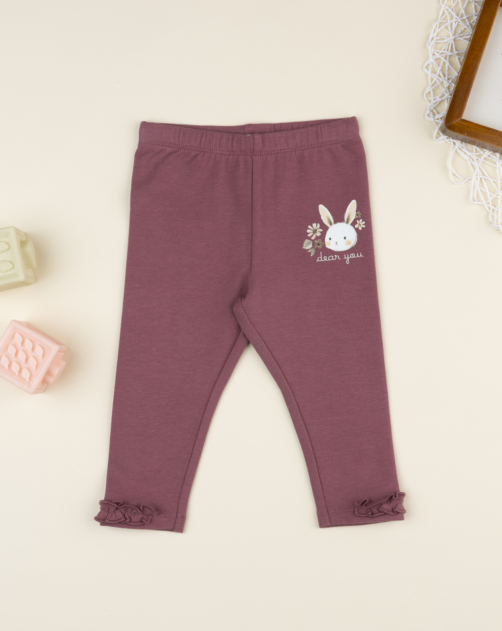 Legging felpati bimba rosa coniglietto
