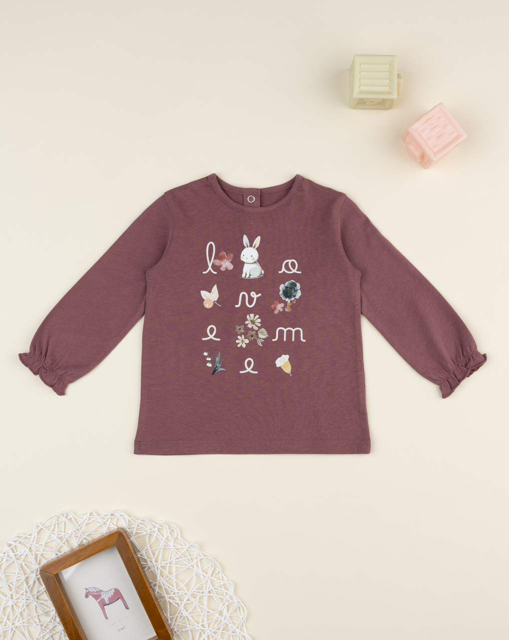 T-shirt bimba rosa scuro stampata