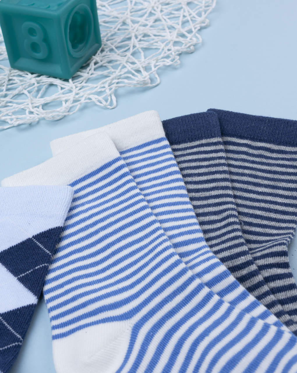 Pack 4 calze bambino blu fantasia