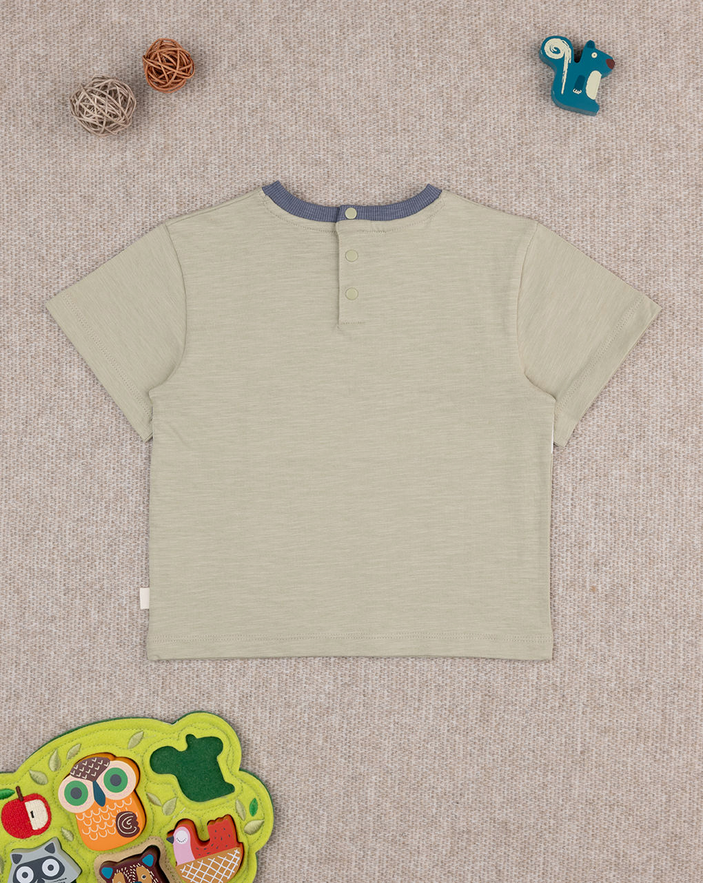 T-shirt bimbo verde righe