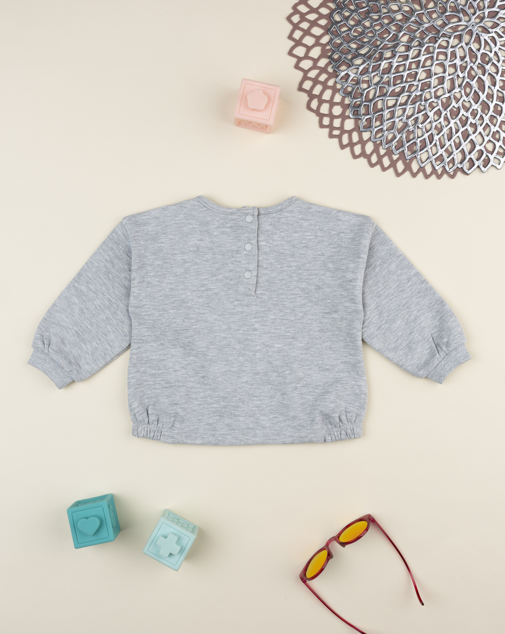 Felpa bimba grigia stampa