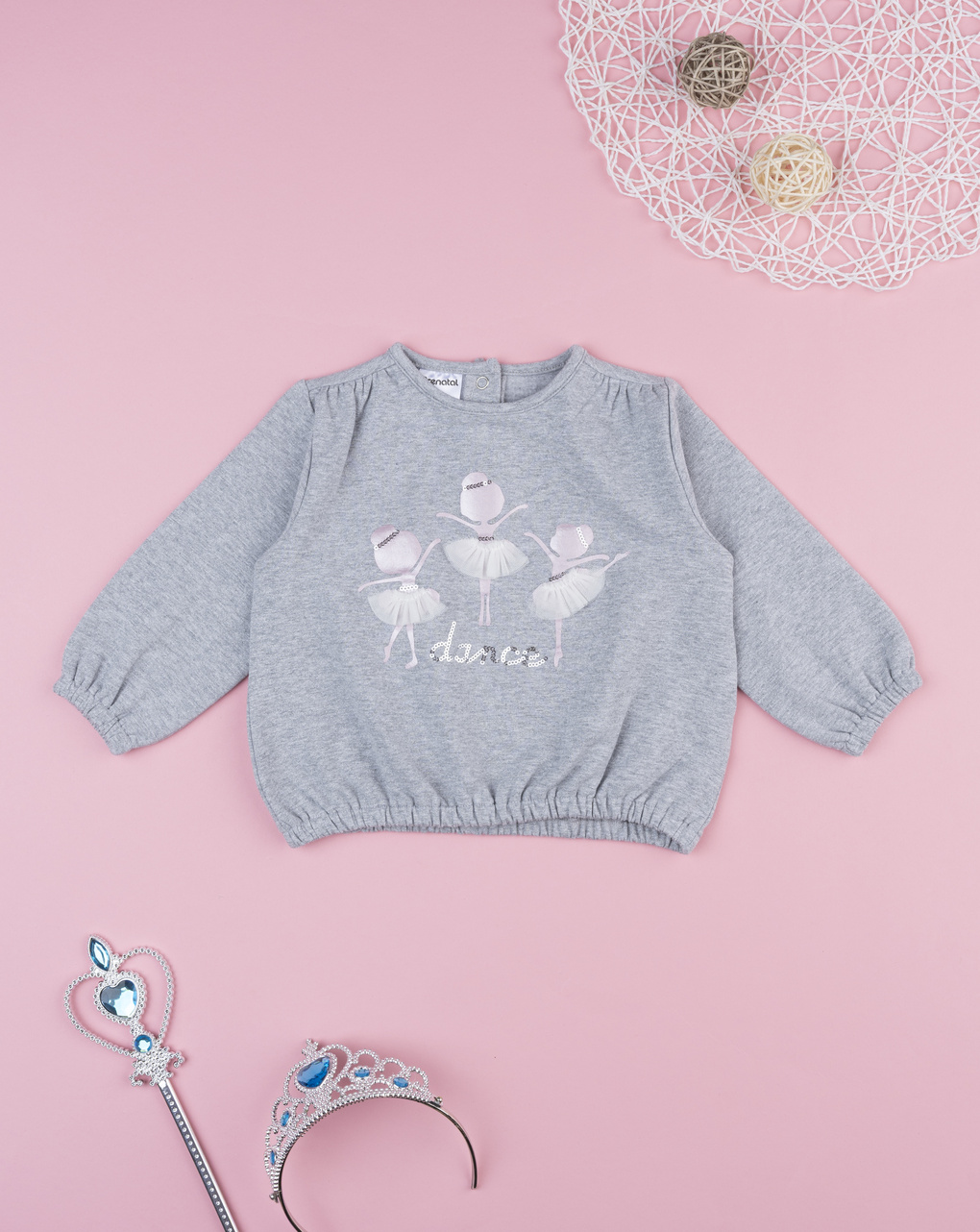 Felpa bimba grigia ballerina