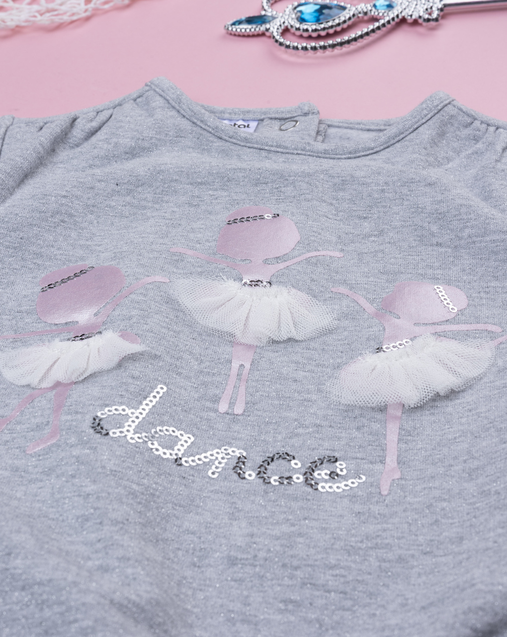 Felpa bimba grigia ballerina