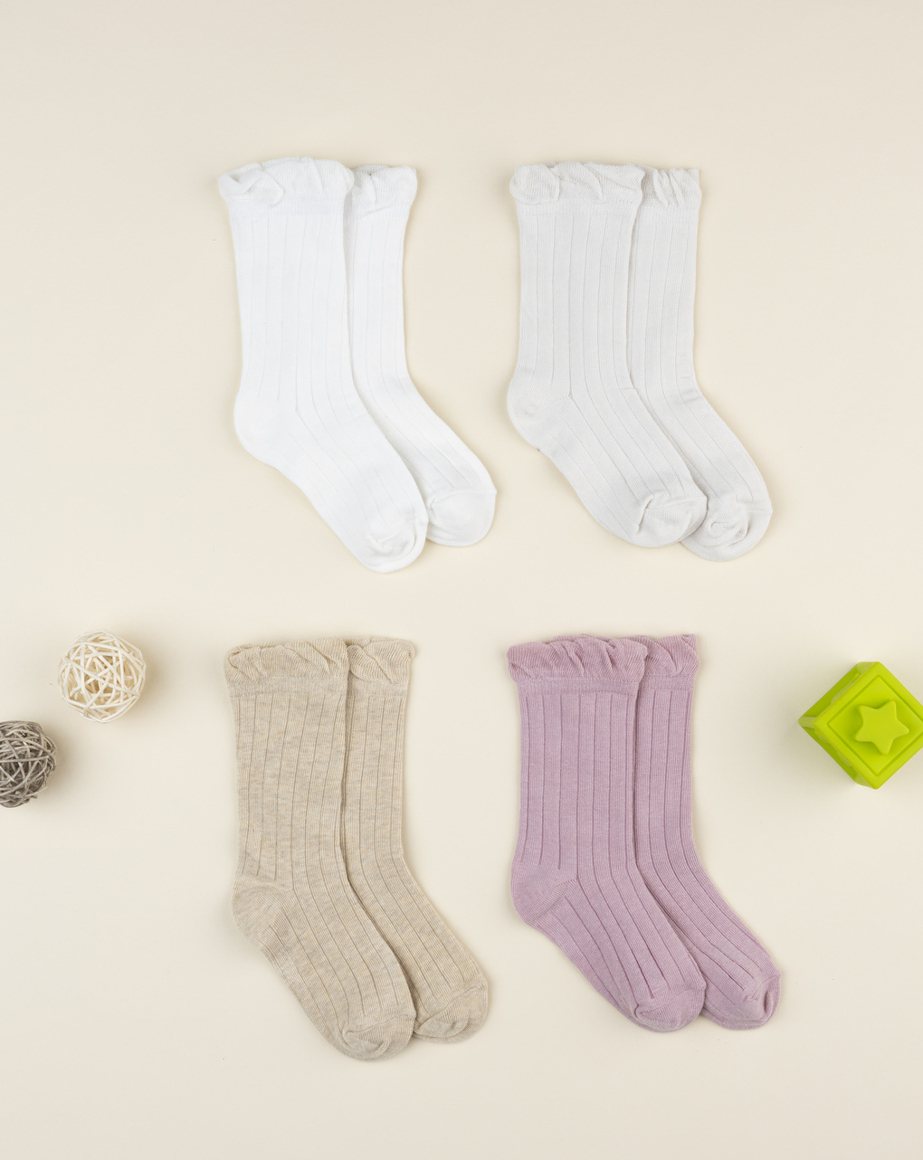 Pack 4 calze bambina colori