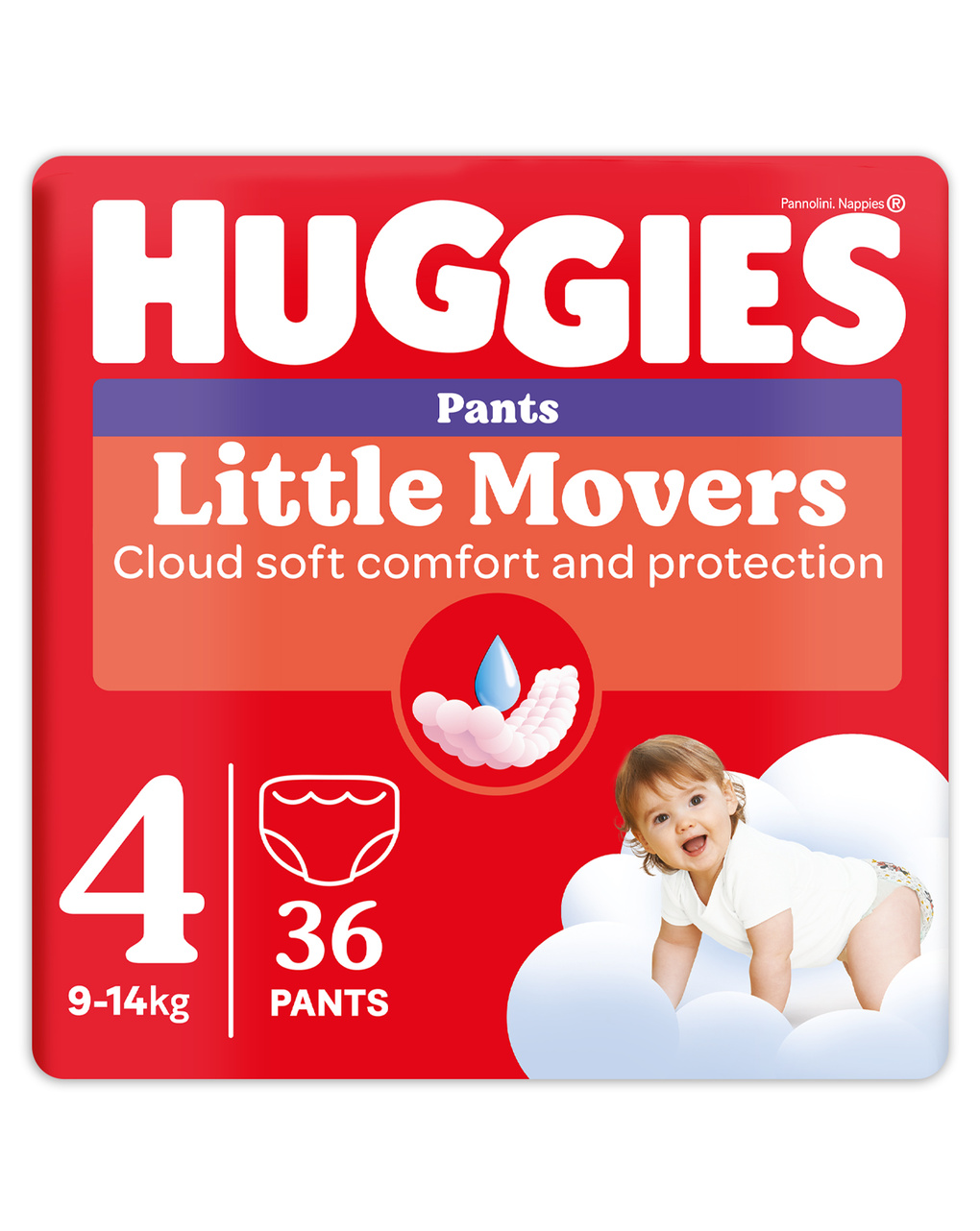 Pannolini little movers mutandina tg.4 – 36 pezzi – huggies