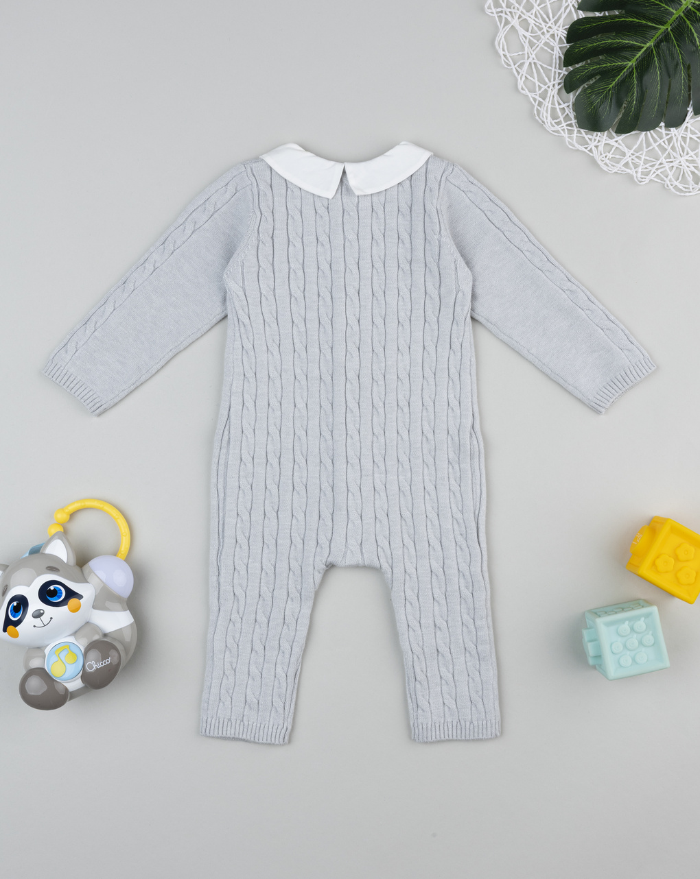 Tutina tricot neonato grigia