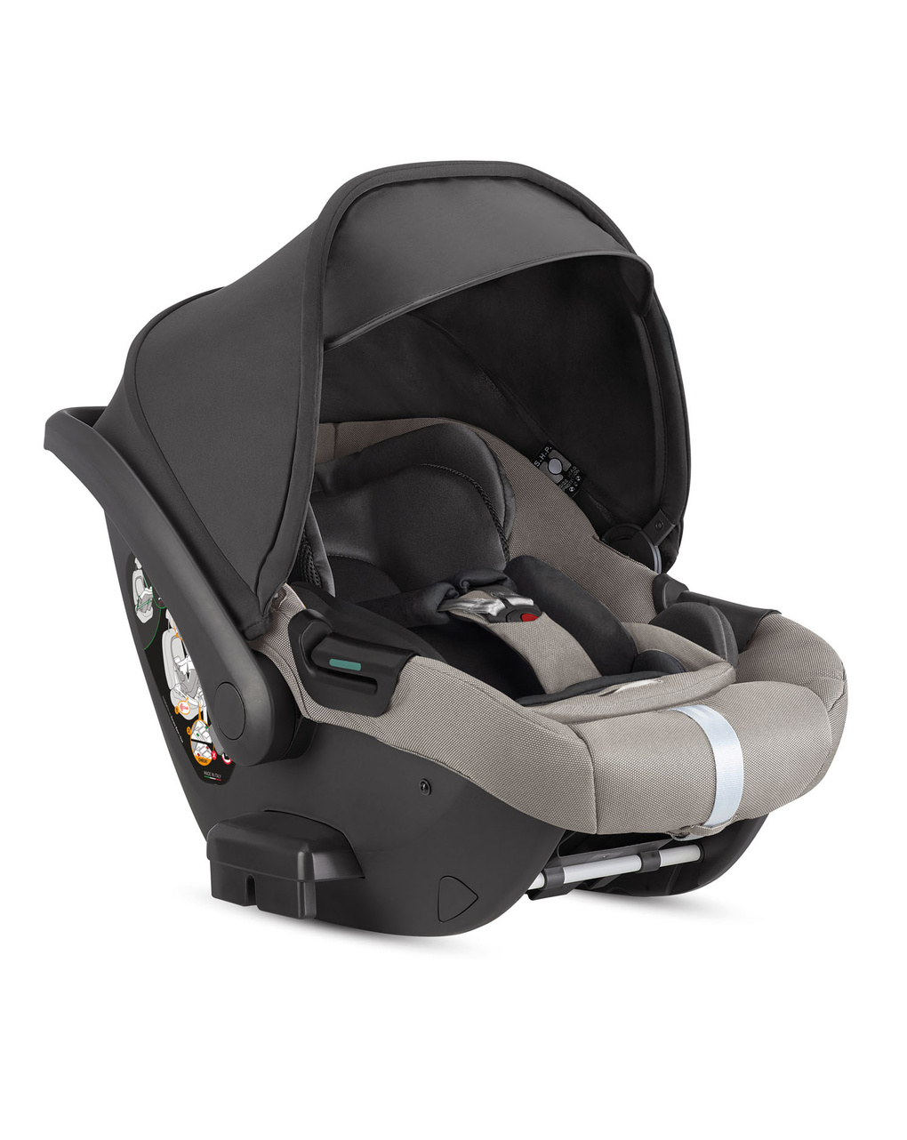 Aptica xt system quattro colore tundra beige con telaio nero e seggiolino auto darwin infant recline - inglesina