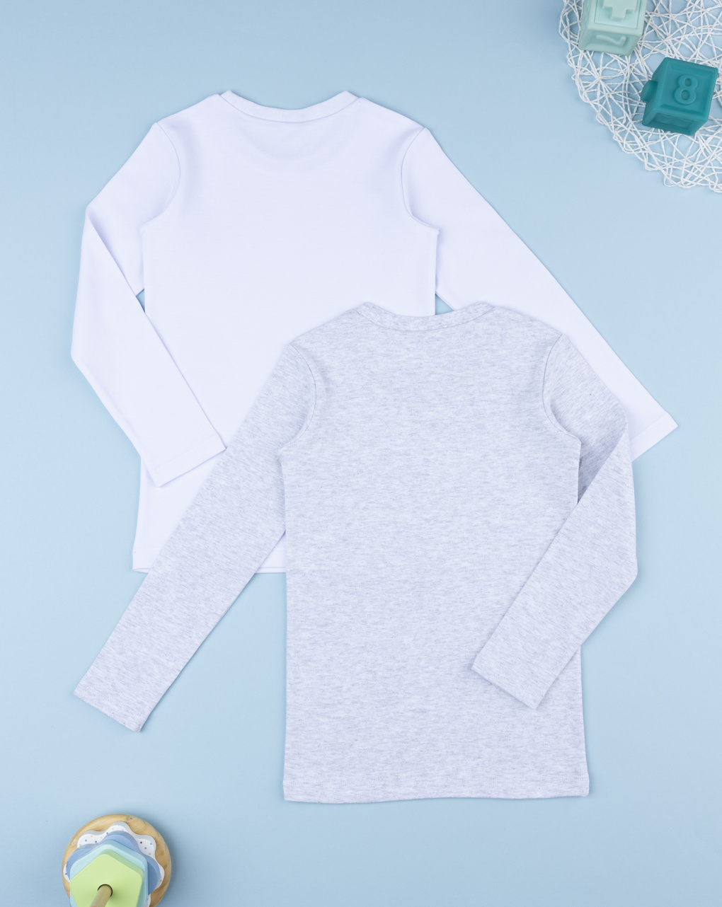 Pack 2 t-shirt bianco/grigio bambino "game"