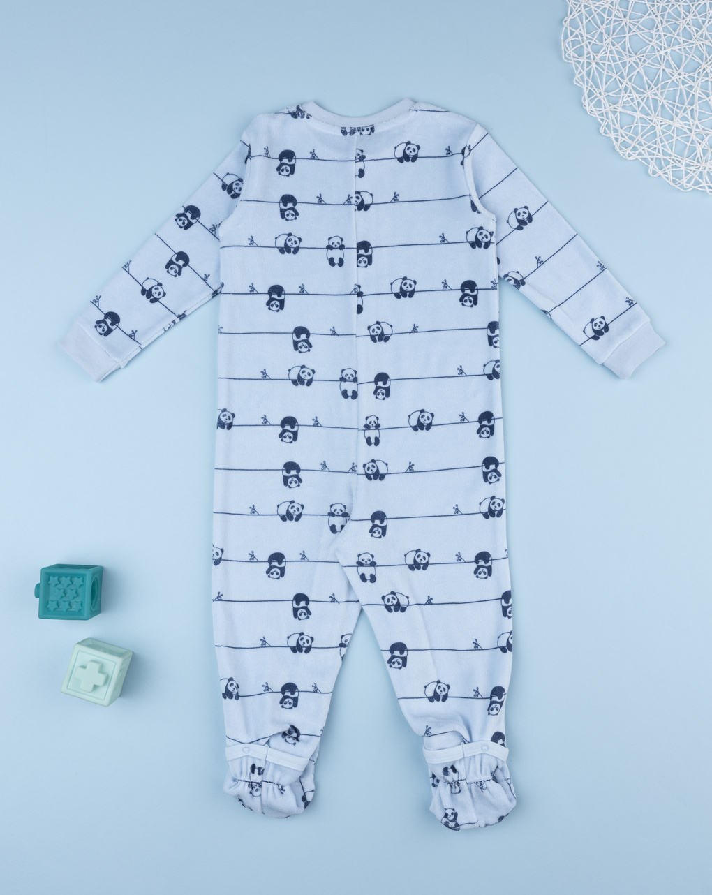 Pigiamone bimbo azzurro stampato