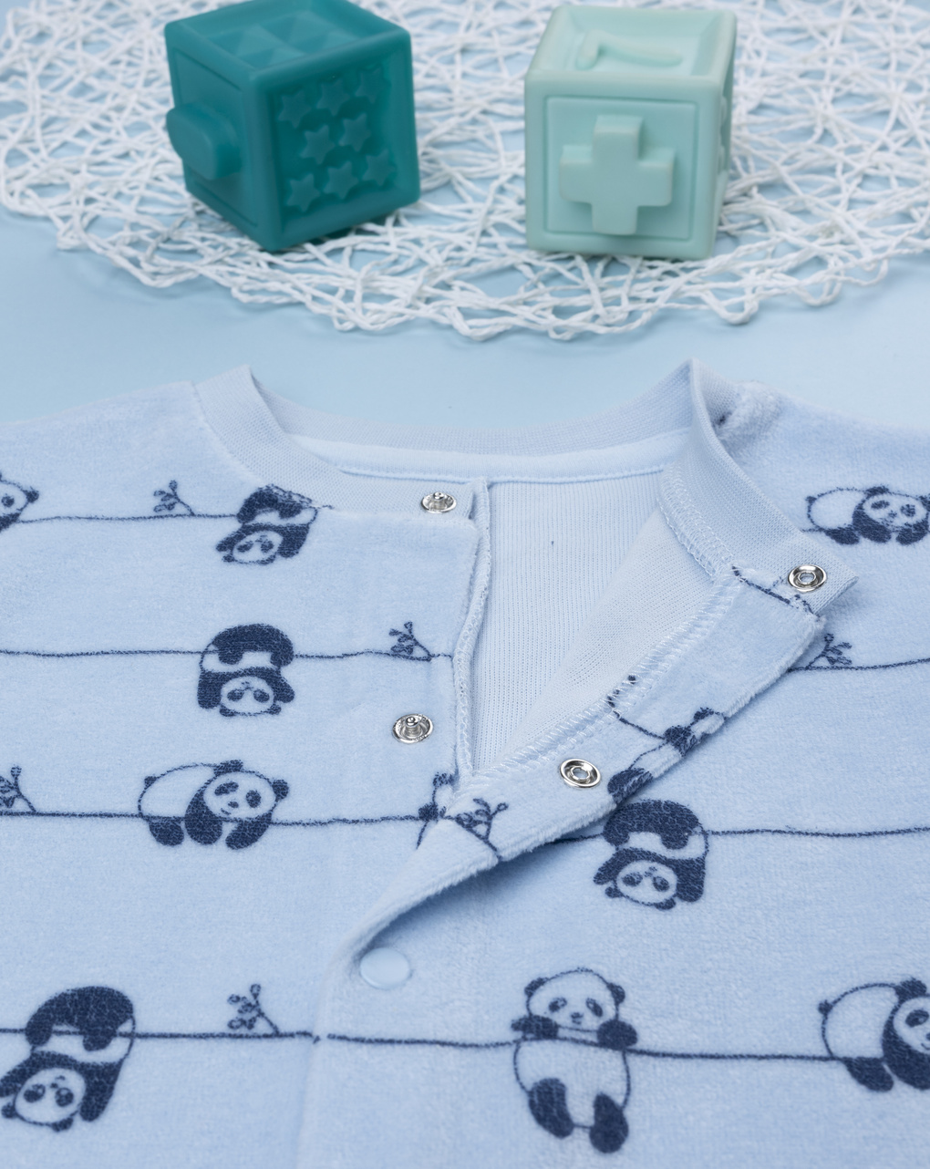 Pigiamone bimbo azzurro stampato