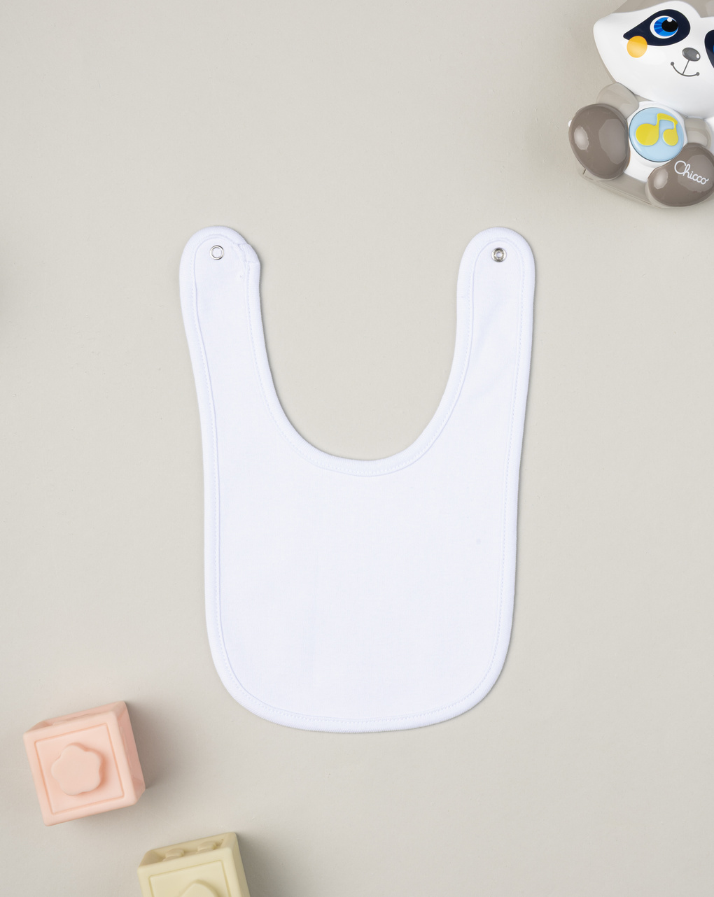 Bavaglino unisex bianco coniglietti