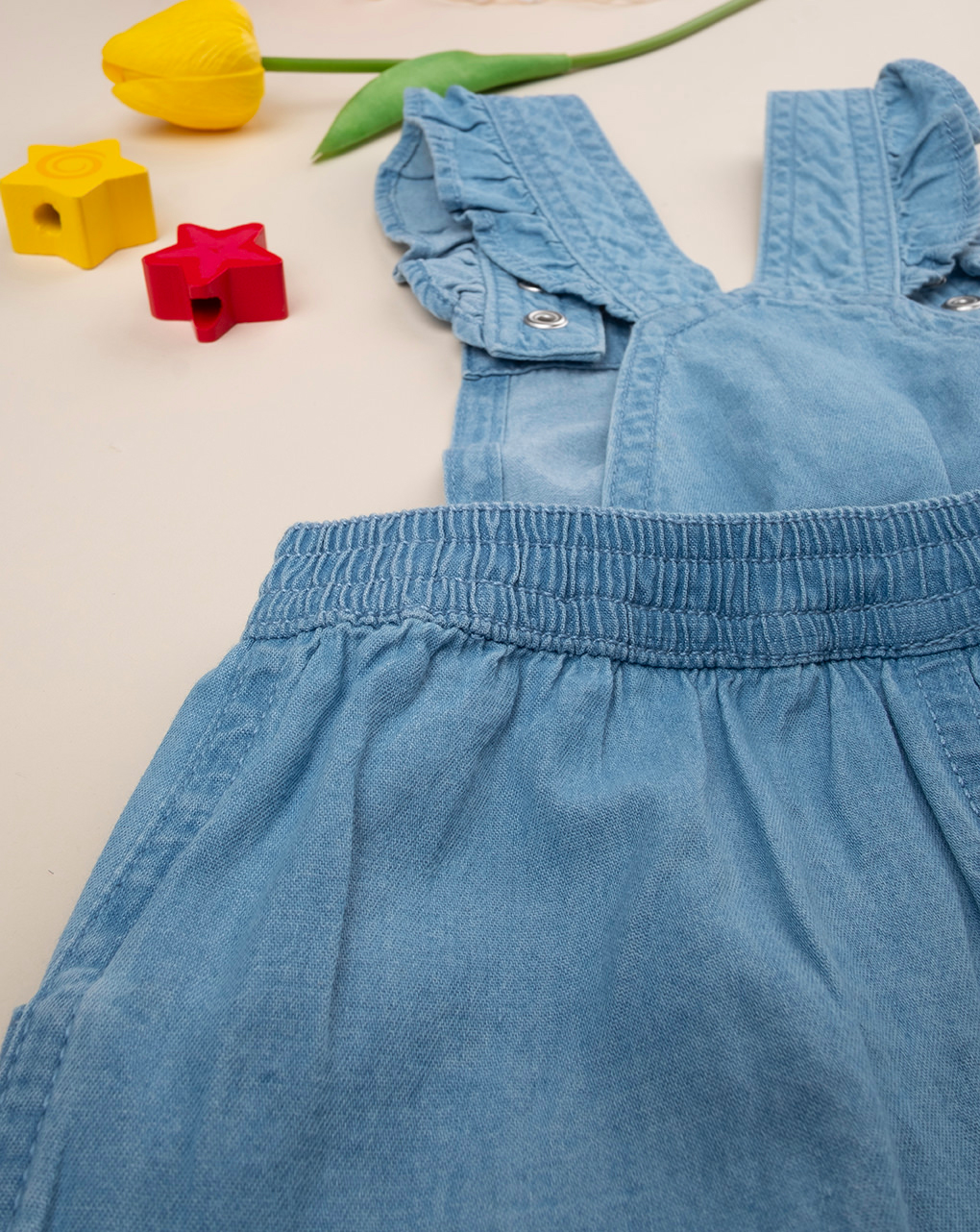 Pinafore bimba denim e sangallo