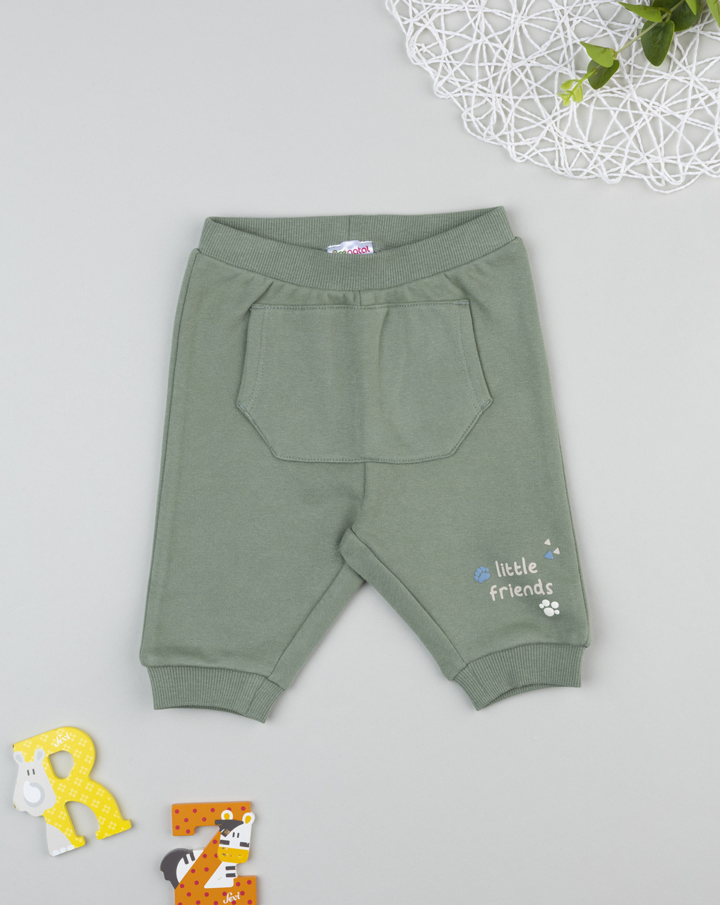 Pantalone in felpa bimbo verde tascona