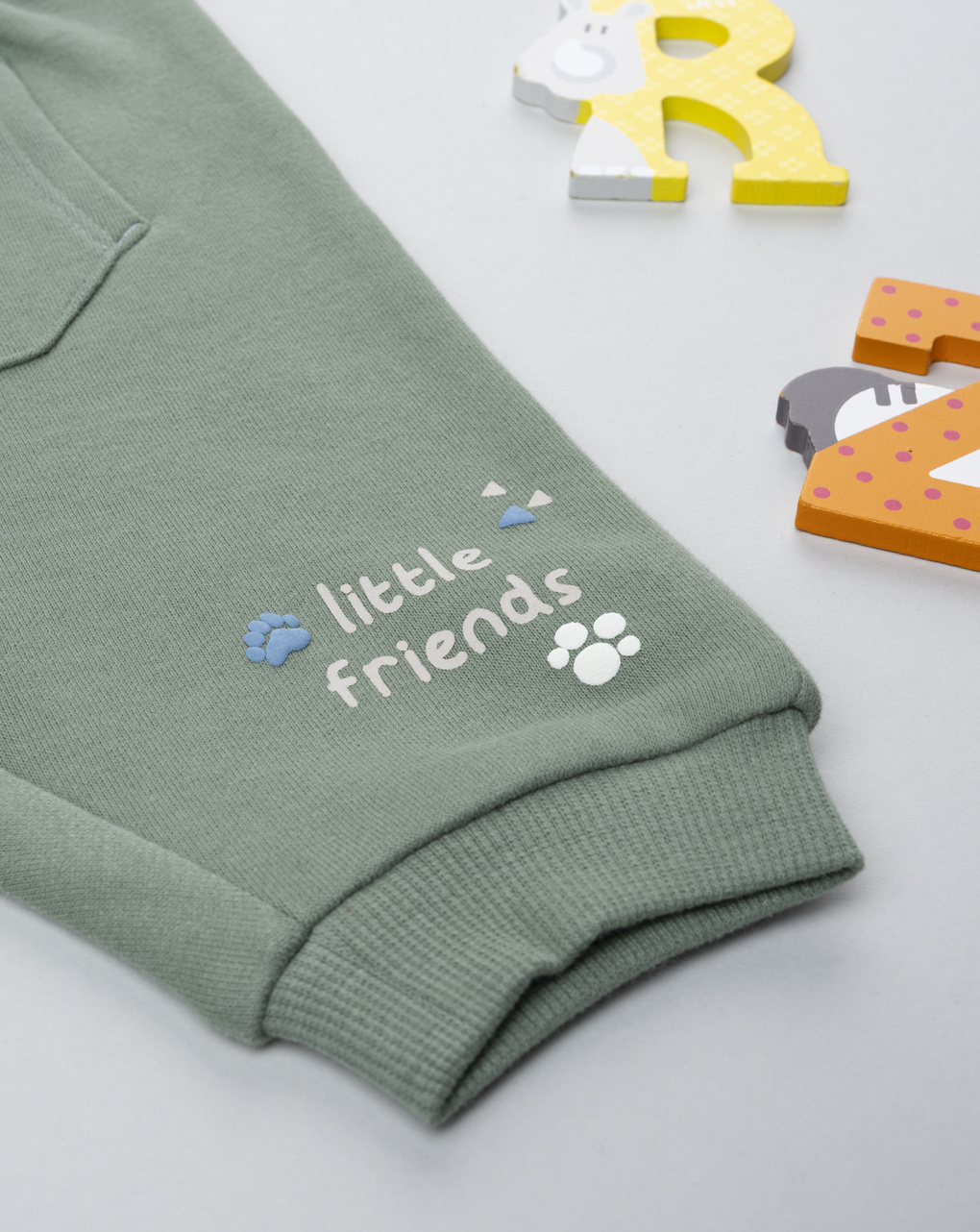 Pantalone in felpa bimbo verde tascona