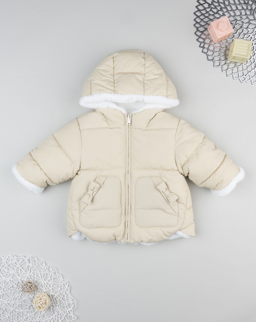 Giubbino bimba imbottito beige