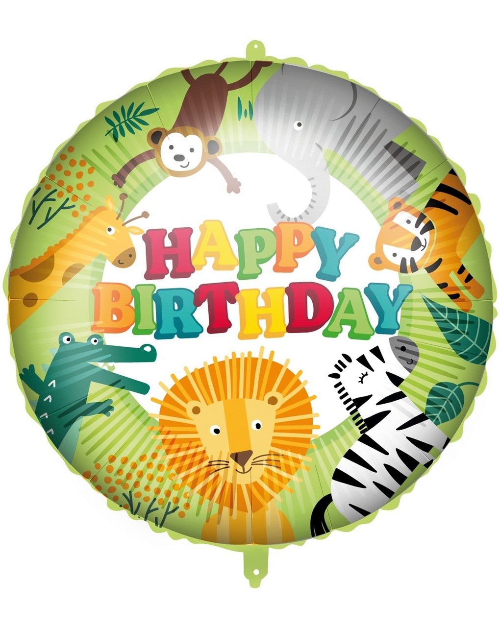 Palloncino foil 45 cm - happy birthday jungle con peso