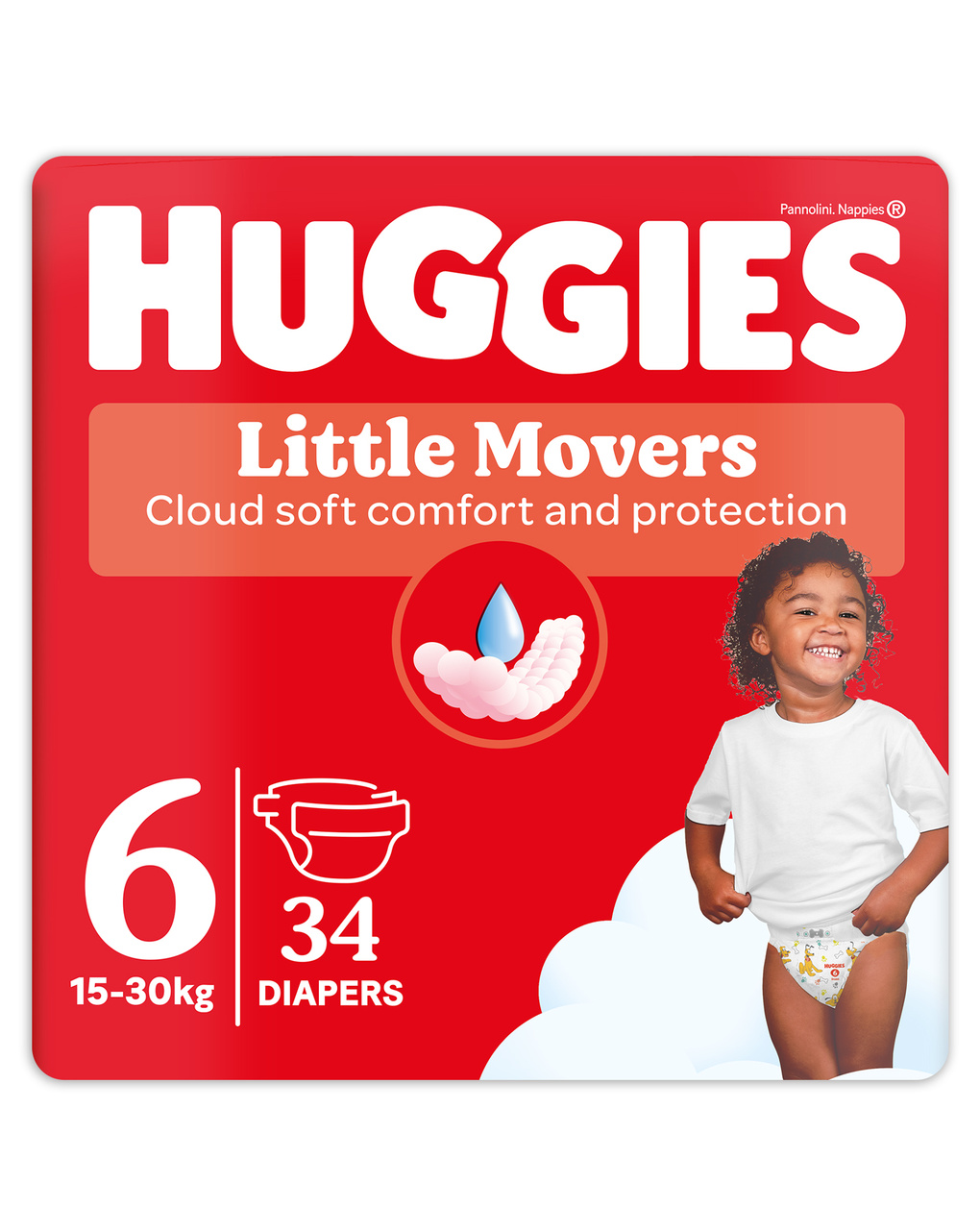 Pannolini little movers tg.6 – 34 pezzi – huggies