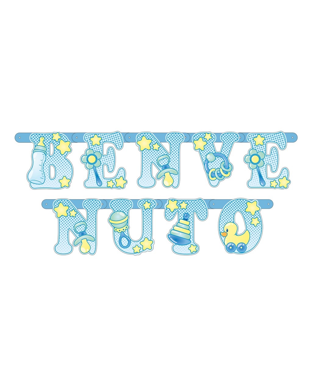 Festone benvenuto 215x15 cm - misura xl