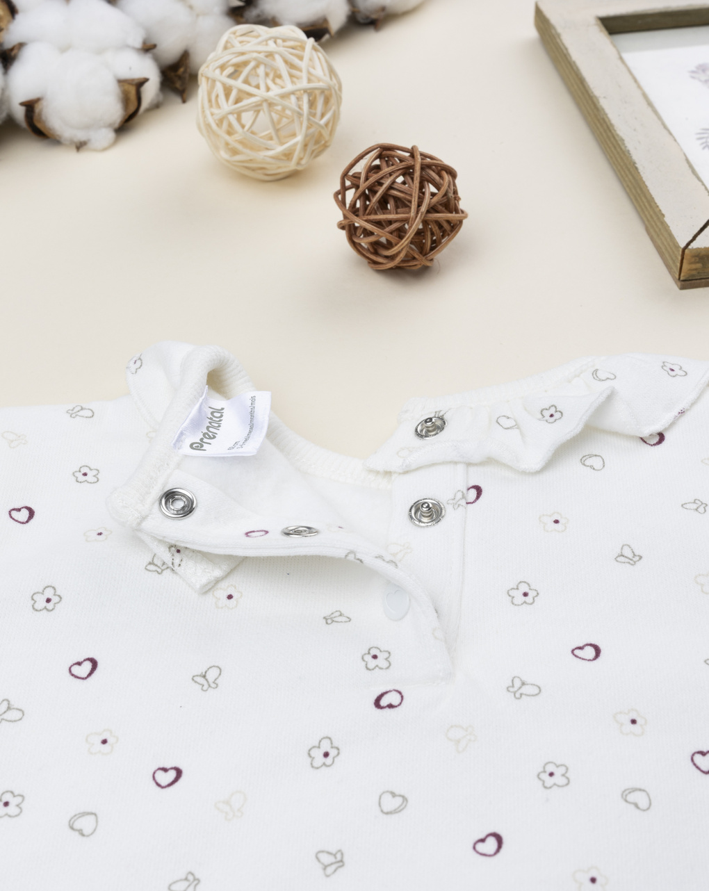 Maglia bimba bianca cuori e rouche