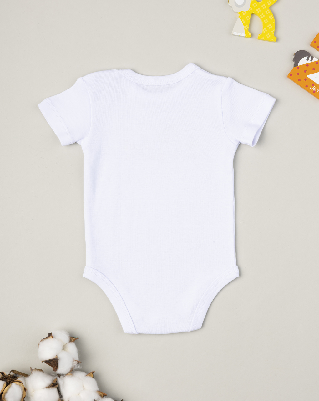 Body manica corta unisex bianco paperelle