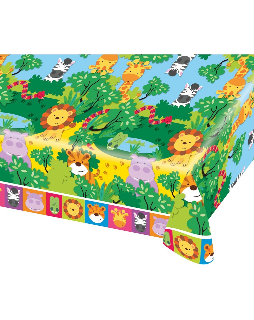 Tovaglia plastica 120x180 cm - animali della giungla