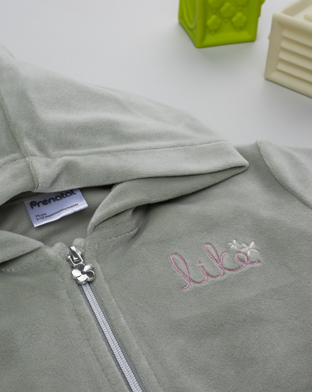 Felpa ciniglia bimba verde