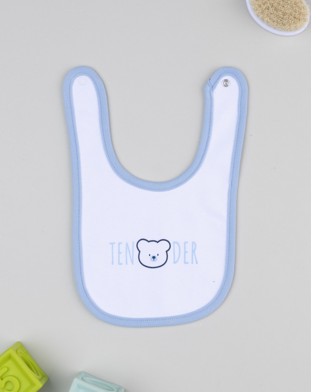 Bavaglino neonato azzurro orso