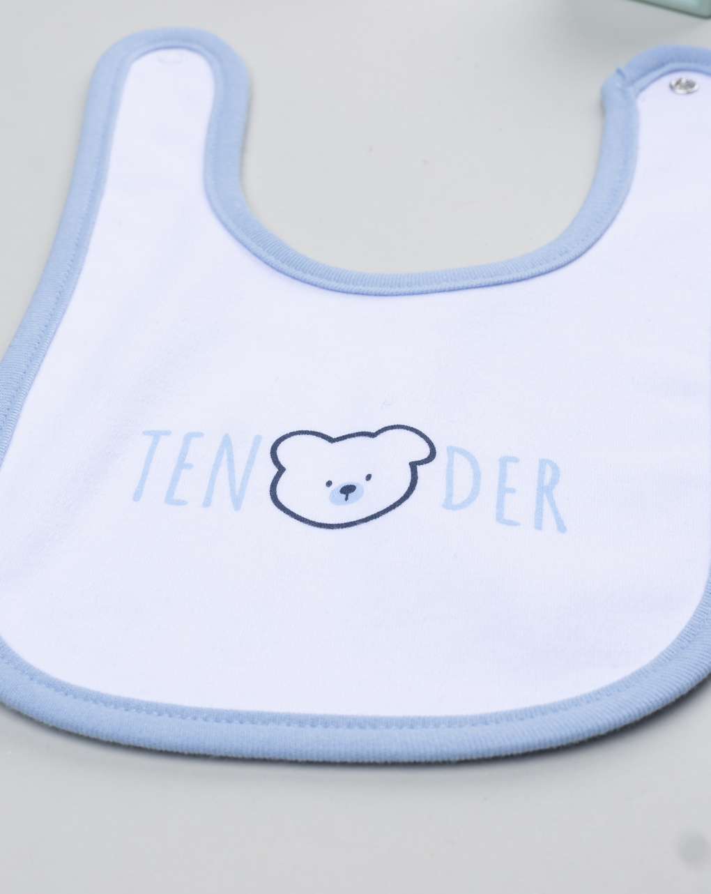 Bavaglino neonato azzurro orso