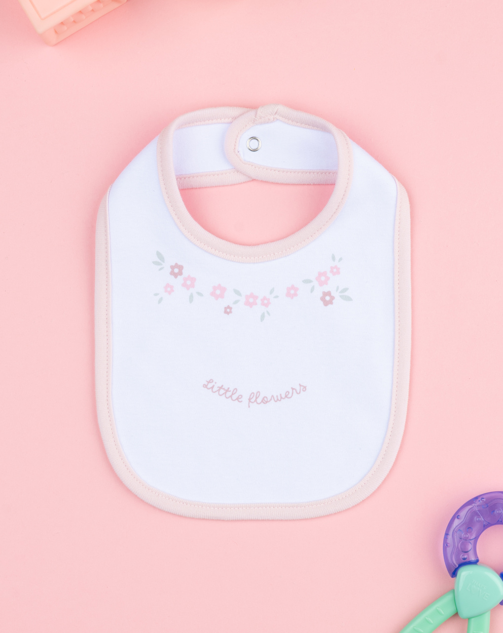 Bavaglino bimba rosa fiori