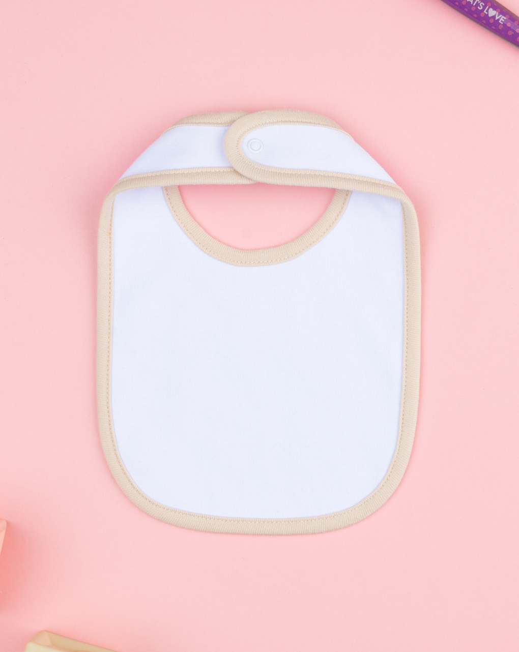 Bavaglino bimbo biege fiori