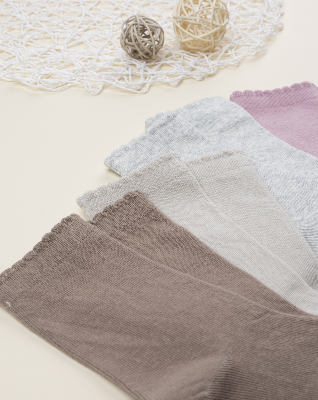 Pack 4 calze bimba tinta unita