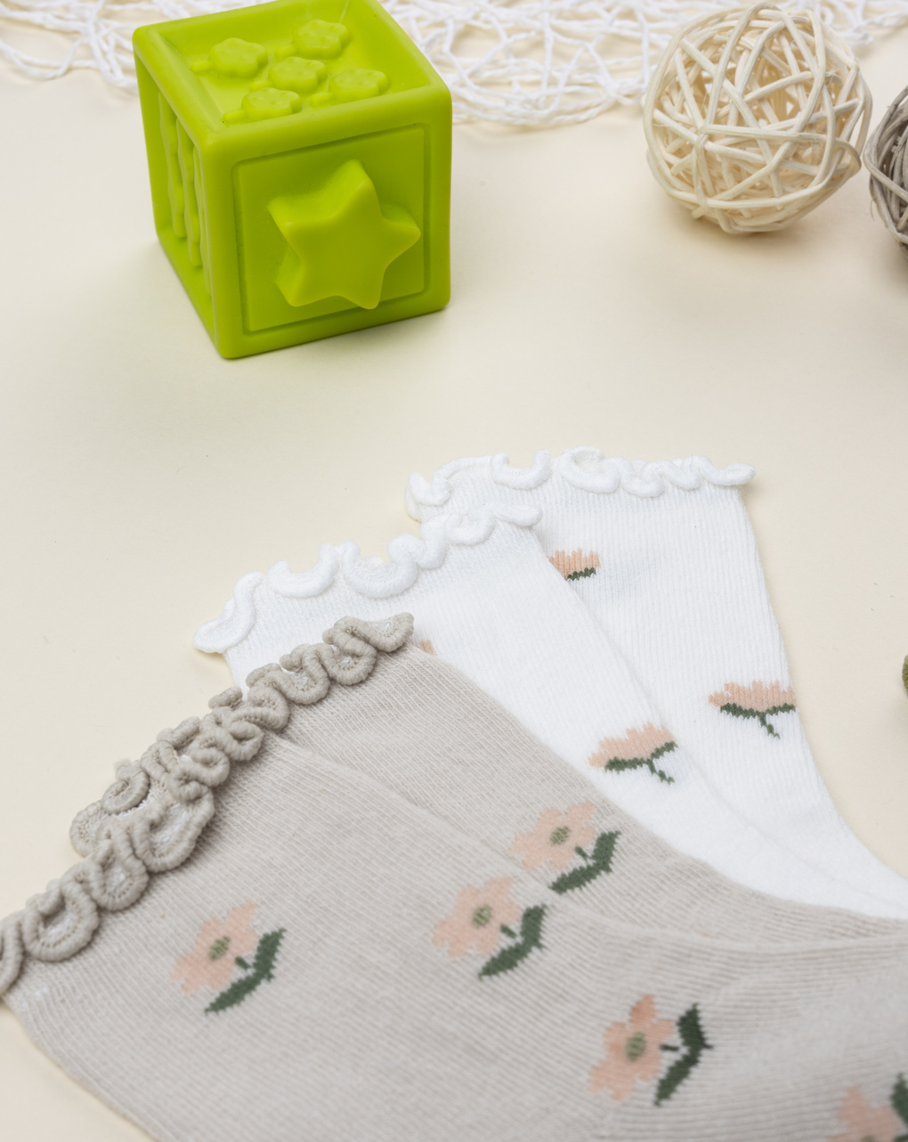 Pack 4 calze bimba fiori
