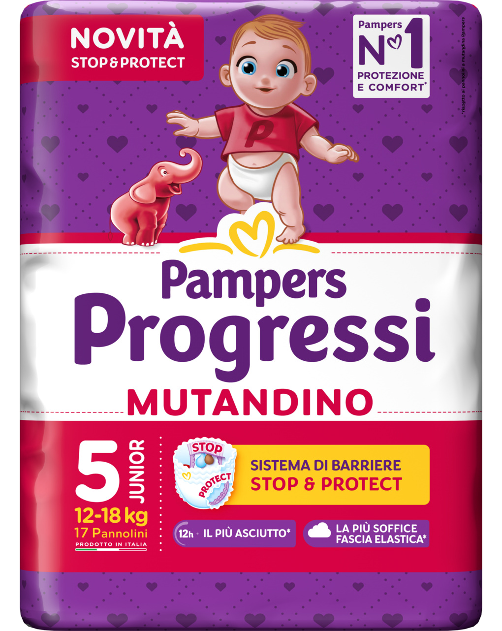 Progressi mutandino taglia 5 junior x17 - pampers
