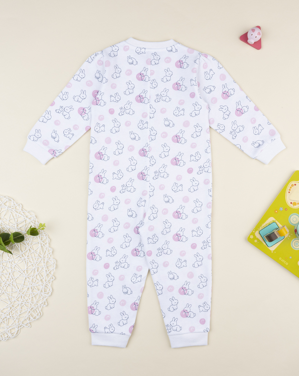 Pigiamone bimba bianco coniglietti