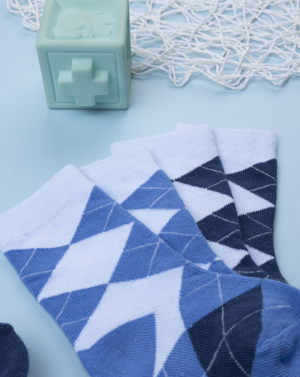 Pack 4 calze bimbo blu fantasia