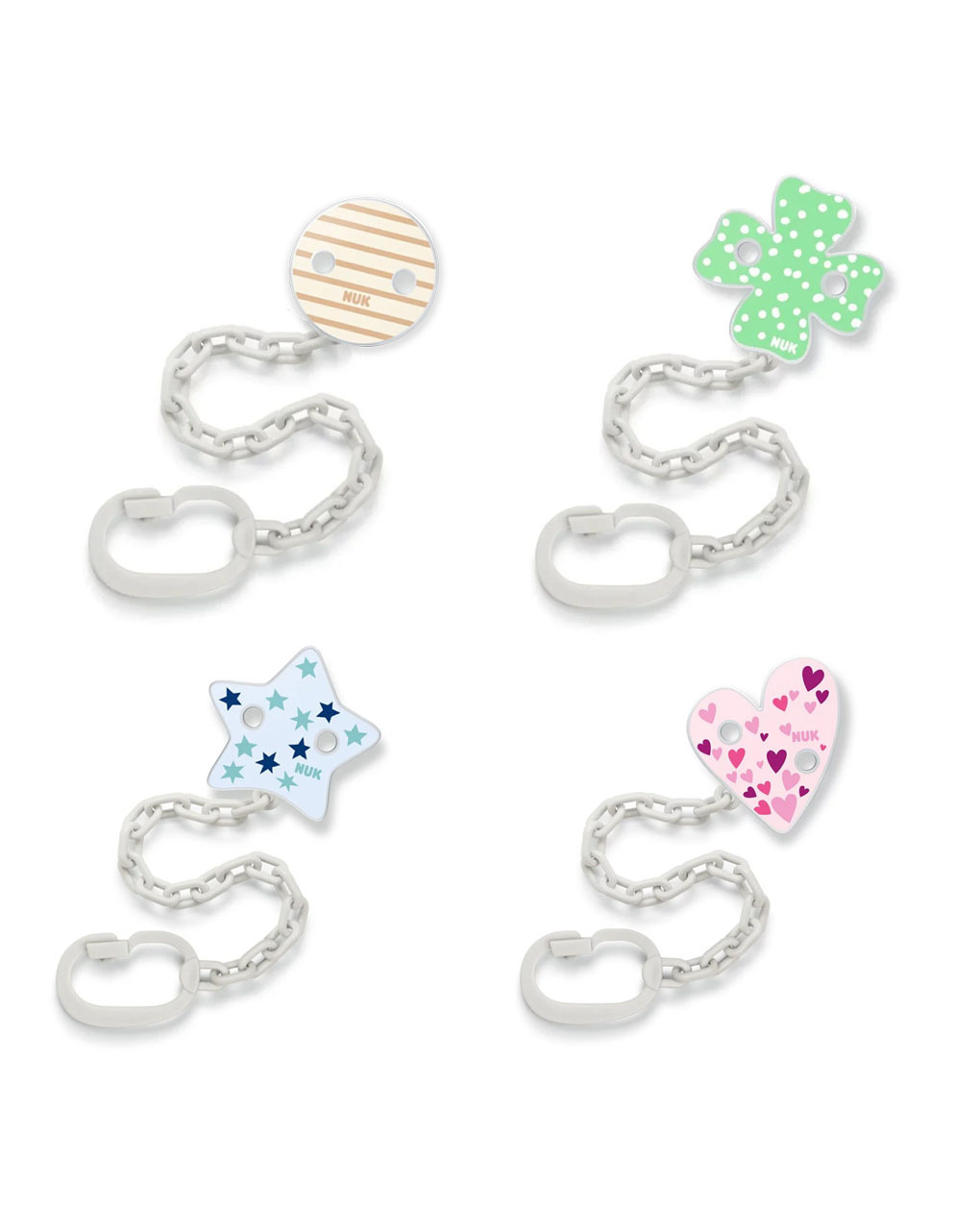 Portaciuccio (1x) con clip di sicurezza fantasie assortite - nuk